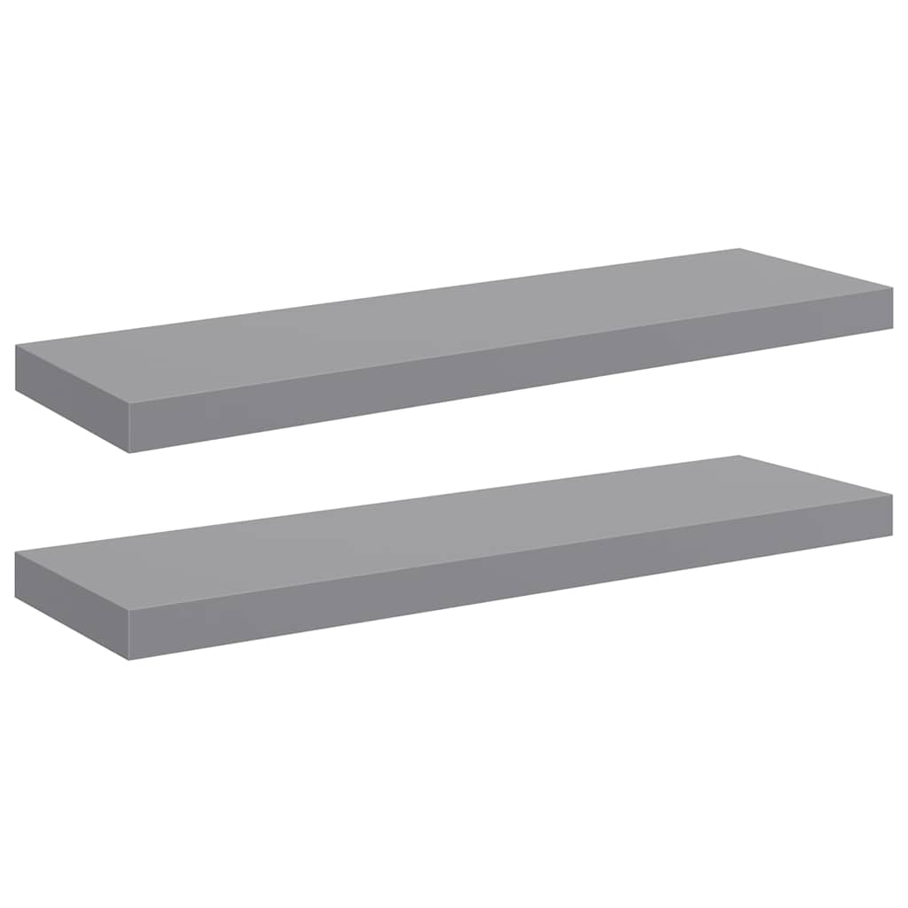 Plutajuće zidne police 2 kom sive 80 x 23,5 x 3,8 cm MDF