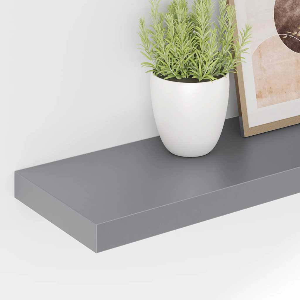 Plutajuće zidne police 4 kom sive 120 x 23,5 x 3,8 cm MDF