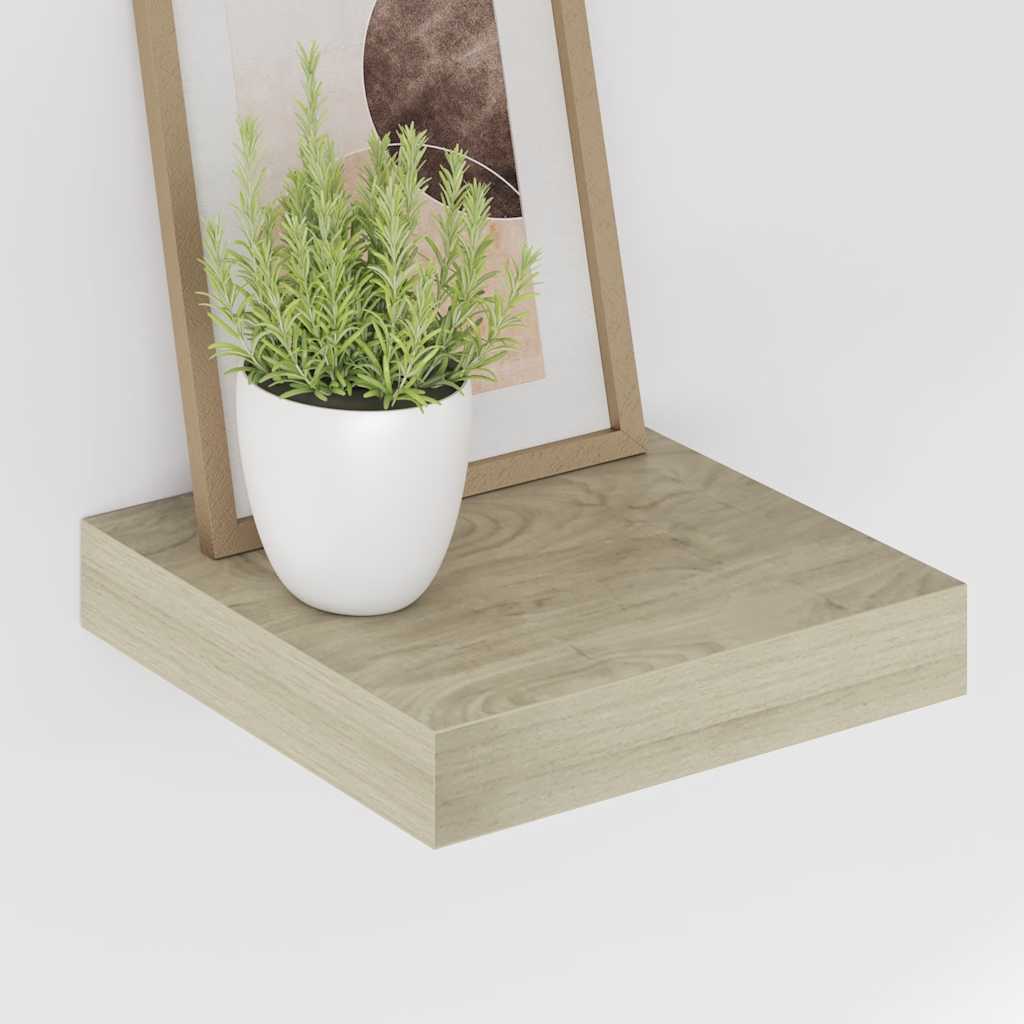 Plutajuće zidne police 2 kom boja hrasta 23 x 23,5 x 3,8 cm MDF