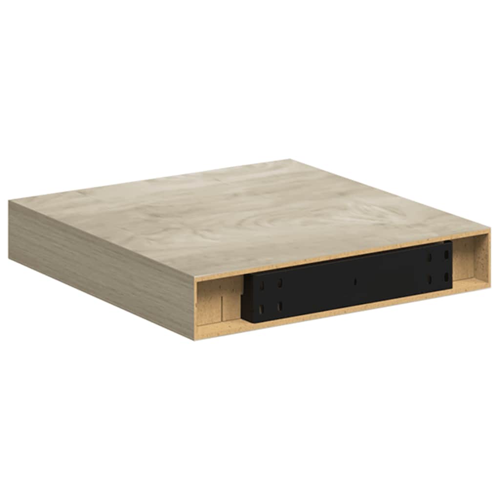 Plutajuće zidne police 2 kom boja hrasta 23 x 23,5 x 3,8 cm MDF
