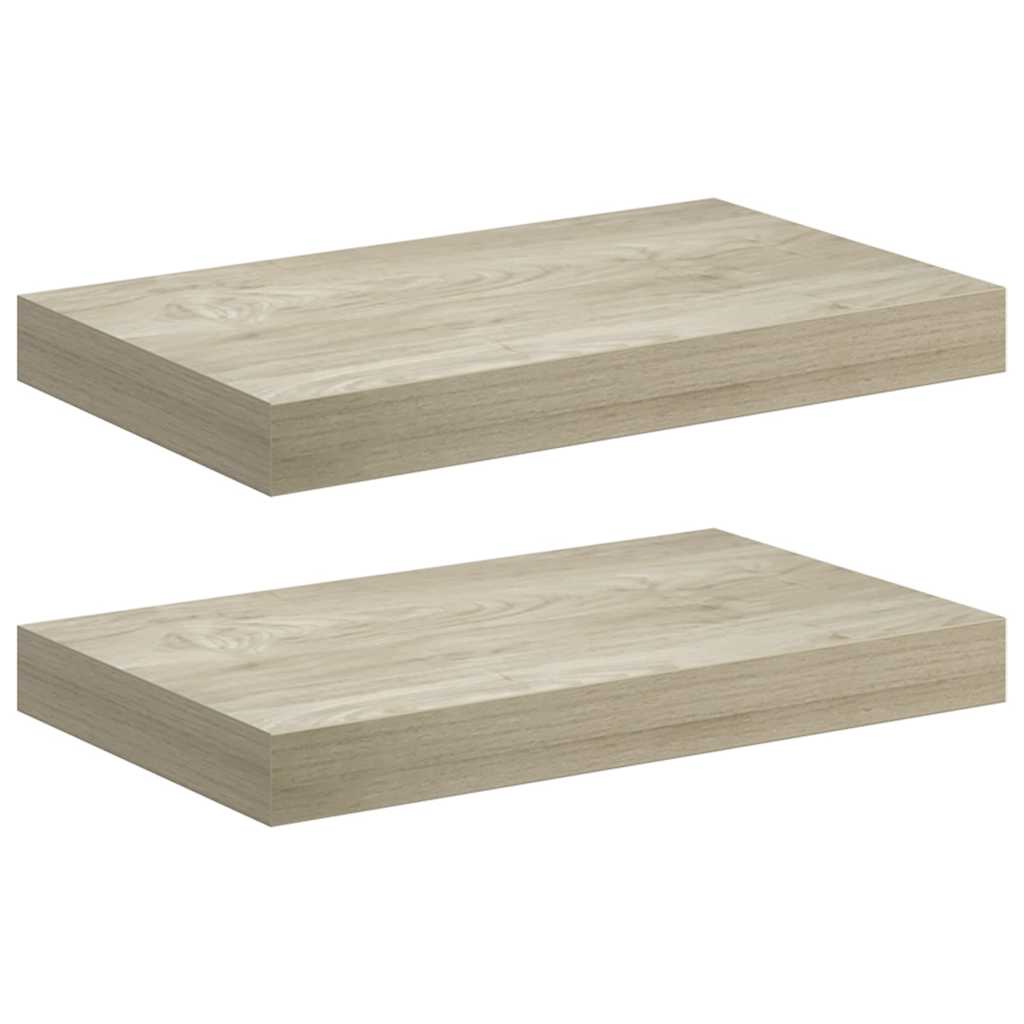 Plutajuće zidne police 2 kom boja hrasta 40 x 23 x 3,8 cm MDF