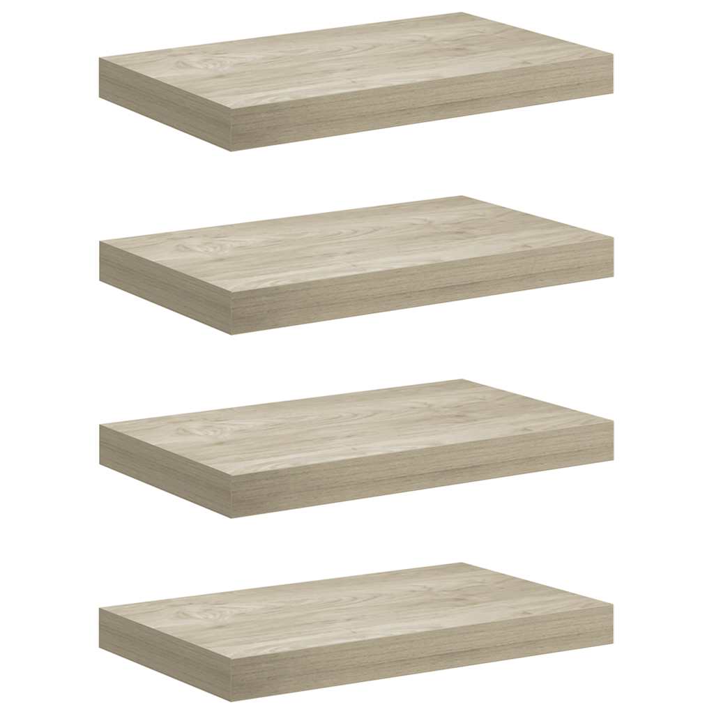 Plutajuće zidne police 4 kom boja hrasta 40 x 23 x 3,8 cm MDF