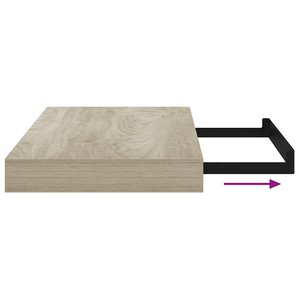 Plutajuće zidne police 4 kom boja hrasta 40 x 23 x 3,8 cm MDF
