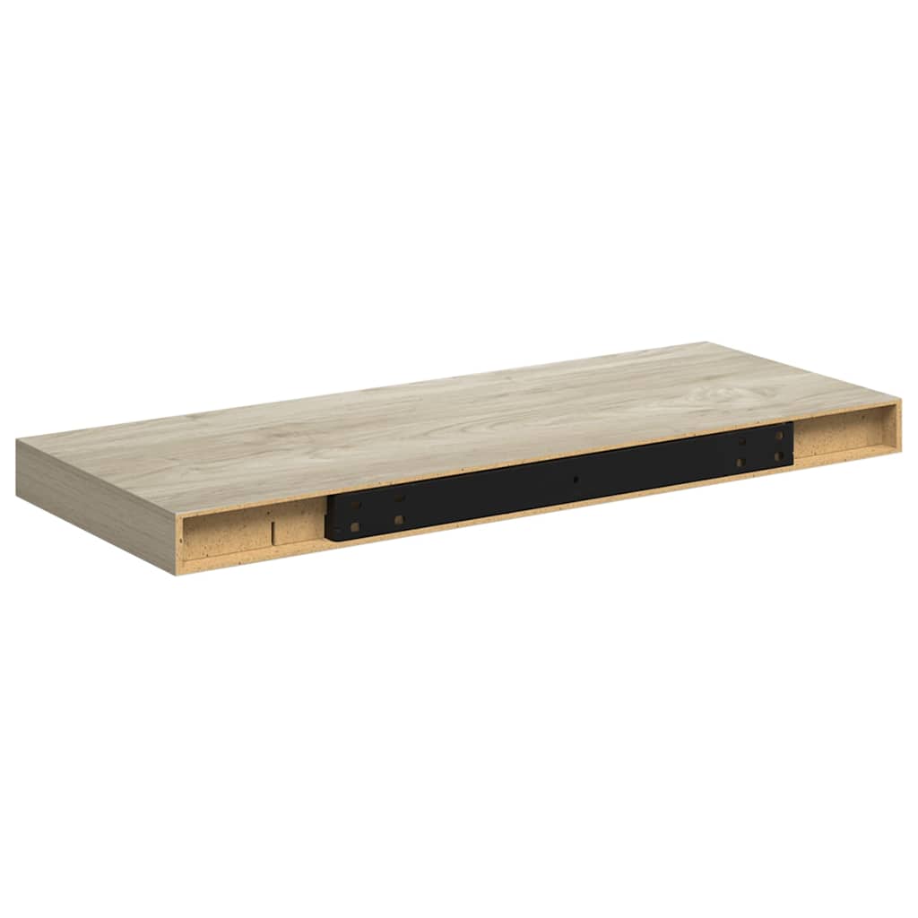 Plutajuća zidna polica boja hrasta 60 x 23,5 x 3,8 cm MDF