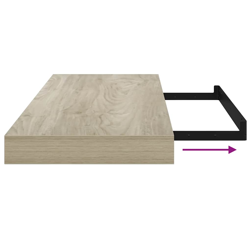 Plutajuća zidna polica boja hrasta 60 x 23,5 x 3,8 cm MDF