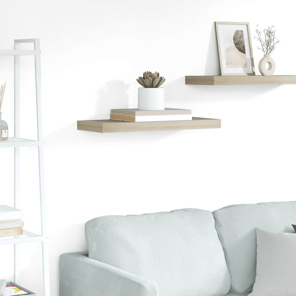 Plutajuća zidna polica boja hrasta 60 x 23,5 x 3,8 cm MDF