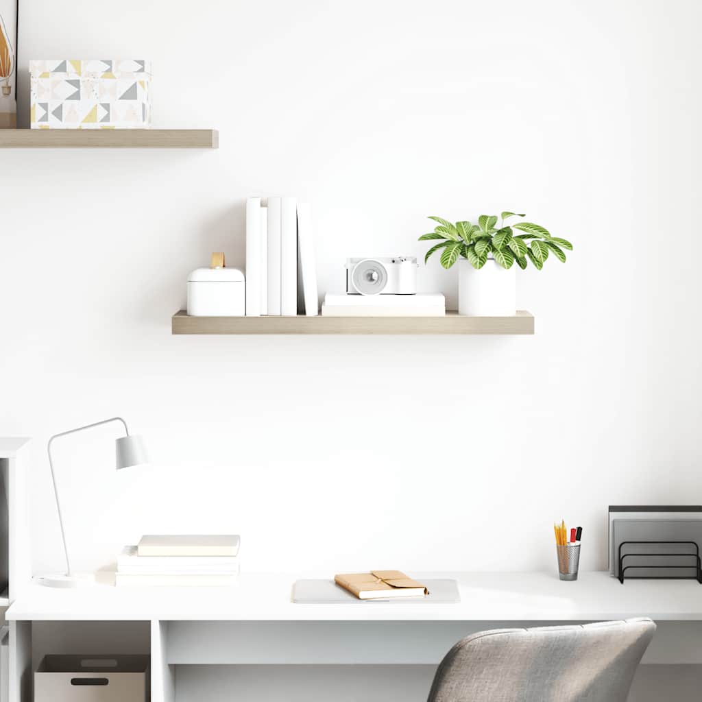 Plutajuća zidna polica boja hrasta 80 x 23,5 x 3,8 cm MDF