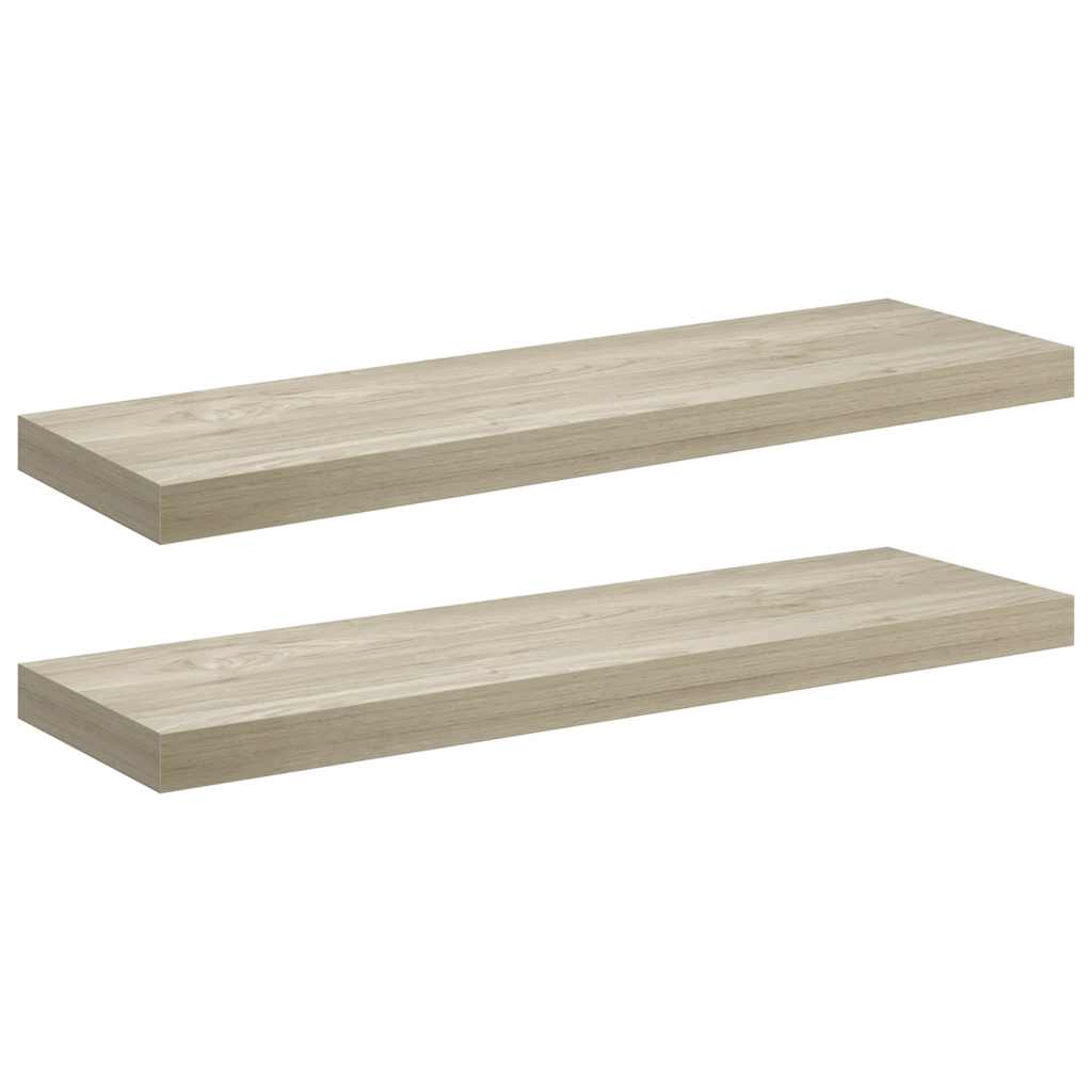 Plutajuće zidne police 2 kom boja hrasta 80 x 23,5 x 3,8 cm MDF