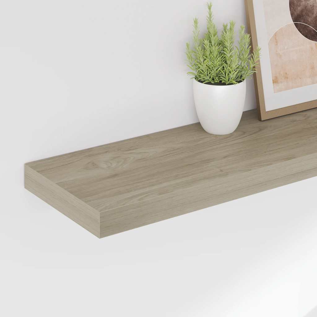 Plutajuće zidne police 2 kom boja hrasta 80 x 23,5 x 3,8 cm MDF