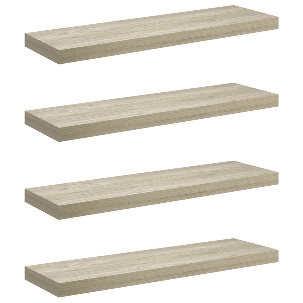 Plutajuće zidne police 4 kom boja hrasta 80 x 23,5 x 3,8 cm MDF