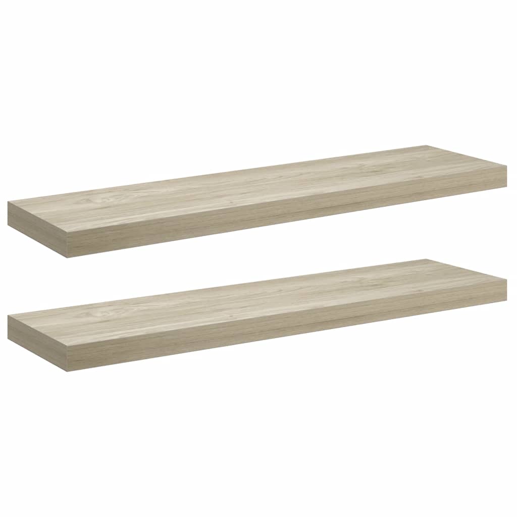Plutajuće zidne police 2 kom boja hrasta 90 x 23,5 x 3,8 cm MDF