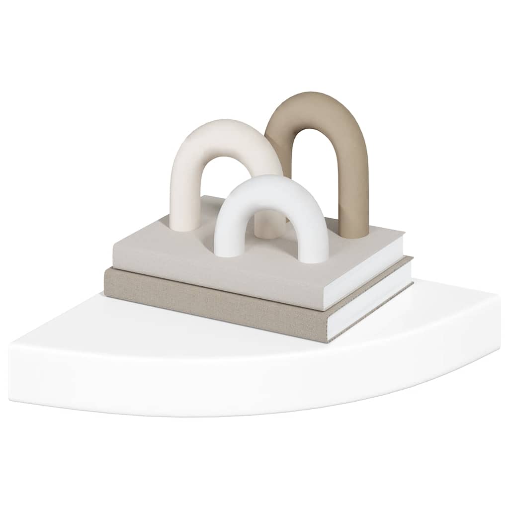 Plutajuće kutne police 4 kom. visoki sjaj bijele 25x25x3,8 cm MDF