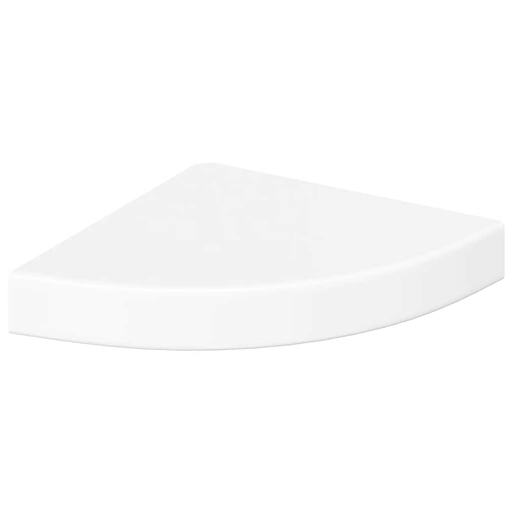 Plutajuće kutne police 4 kom. visoki sjaj bijele 25x25x3,8 cm MDF