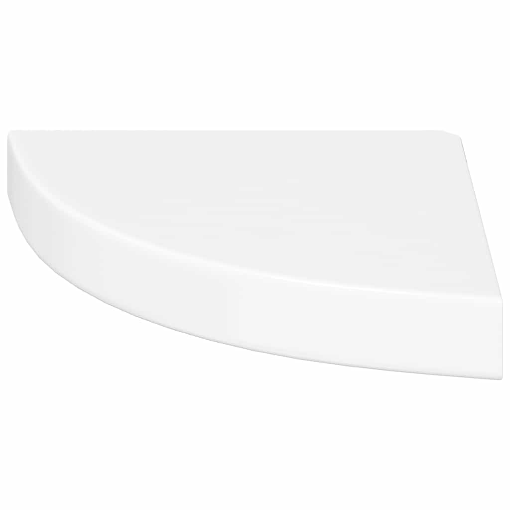 Plutajuće kutne police 4 kom. visoki sjaj bijele 25x25x3,8 cm MDF