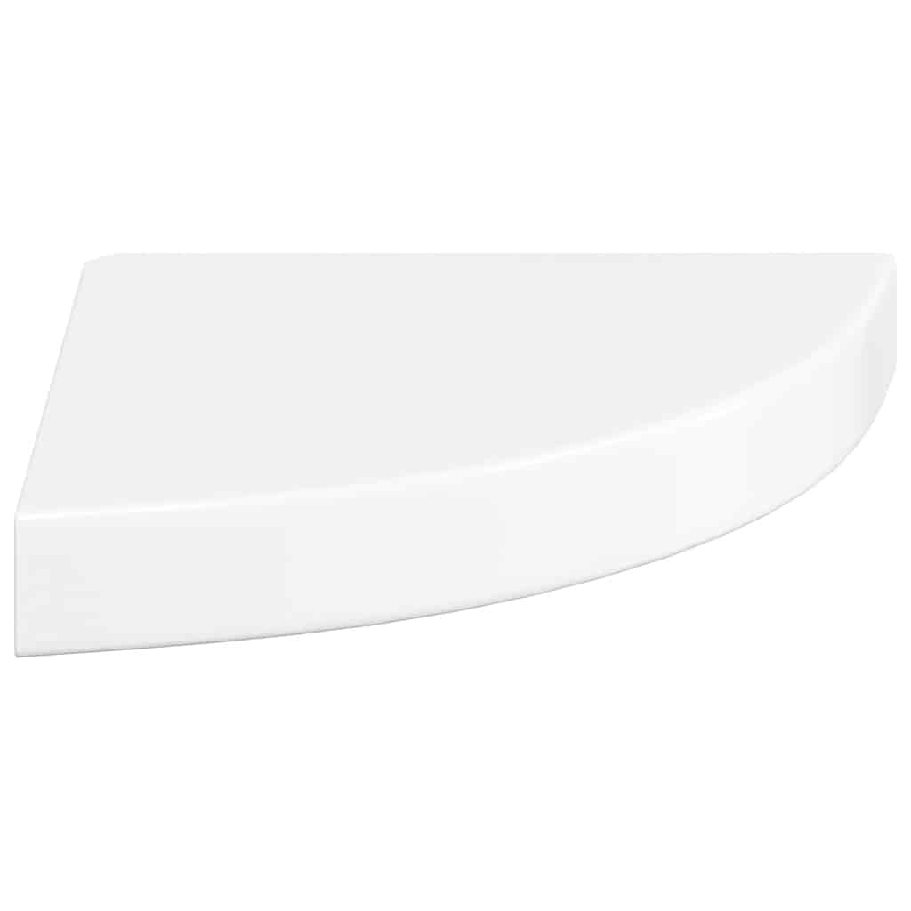 Plutajuće kutne police 4 kom. visoki sjaj bijele 25x25x3,8 cm MDF