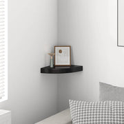Plutajuća kutna polica visoki sjaj crna 25 x 25 x 3,8 cm MDF