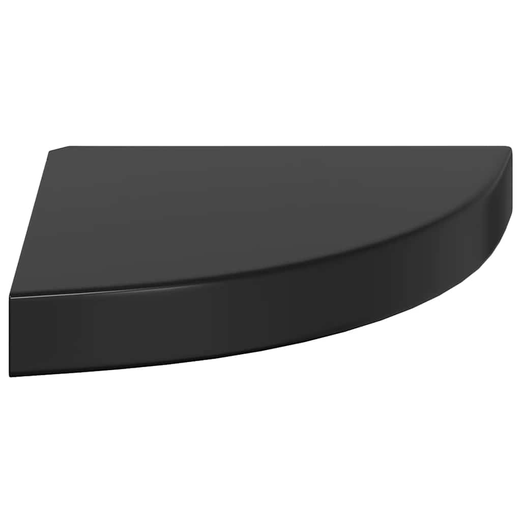 323891  Floating Corner Shelves 4 pcs High Gloss Black 25x25x3,8 cm MDF