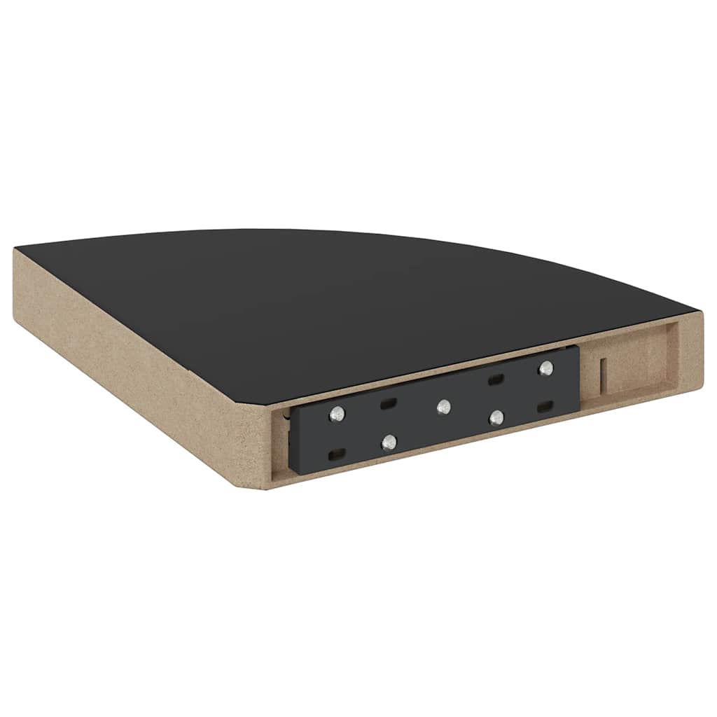 323891  Floating Corner Shelves 4 pcs High Gloss Black 25x25x3,8 cm MDF