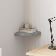Plutajuća kutna polica visoki sjaj siva 25 x 25 x 3,8 cm MDF