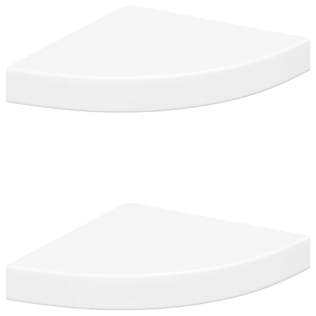 Plutajuće kutne police 2 kom bijele 25 x 25 x 3,8 cm MDF