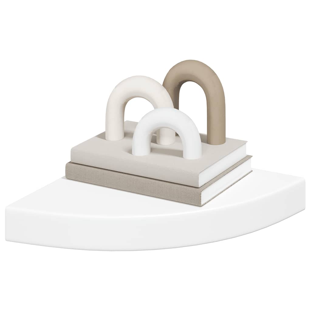 Plutajuće kutne police 4 kom bijele 25 x 25 x 3,8 cm MDF