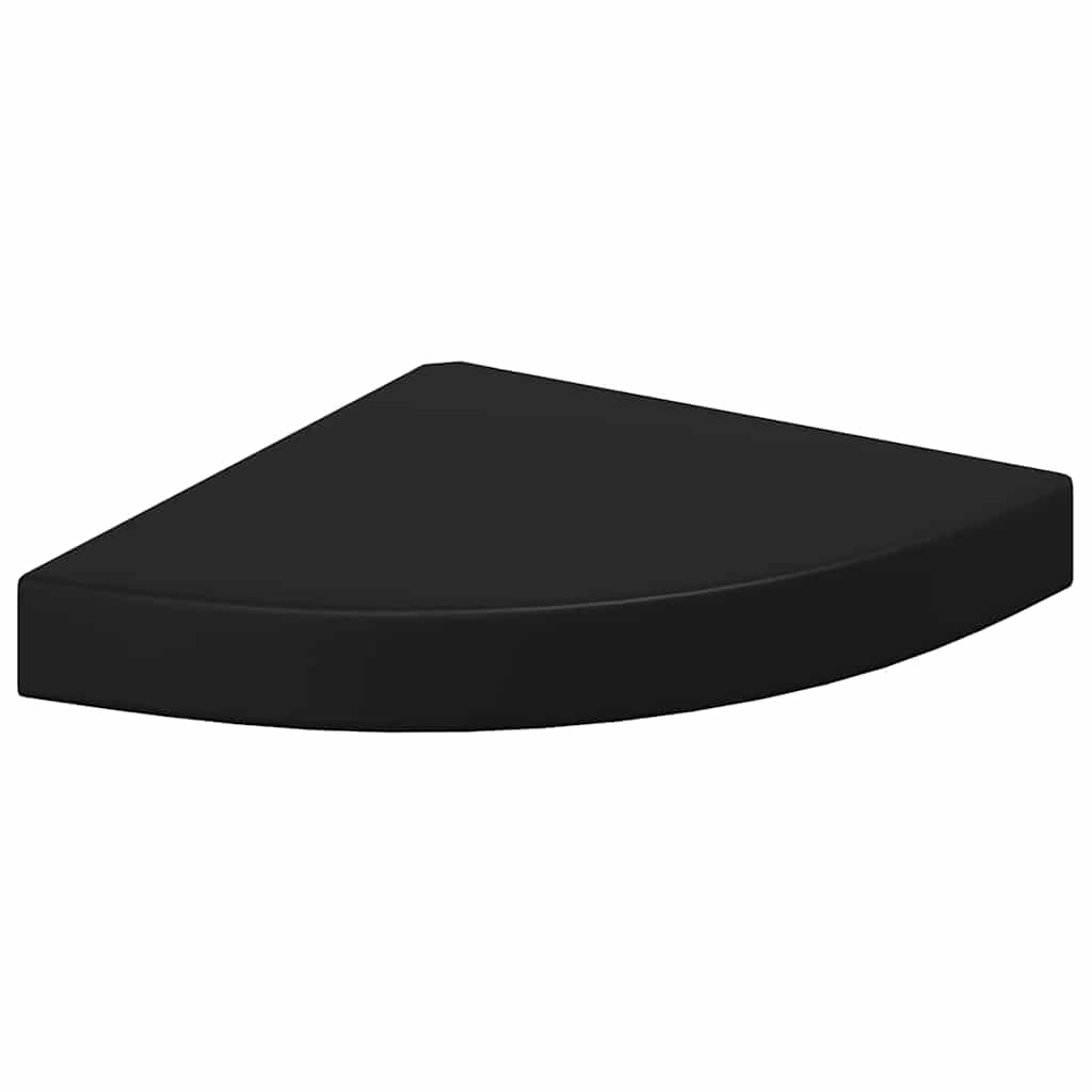 Plutajuće kutne police 2 kom crne 25 x 25 x 3,8 cm MDF