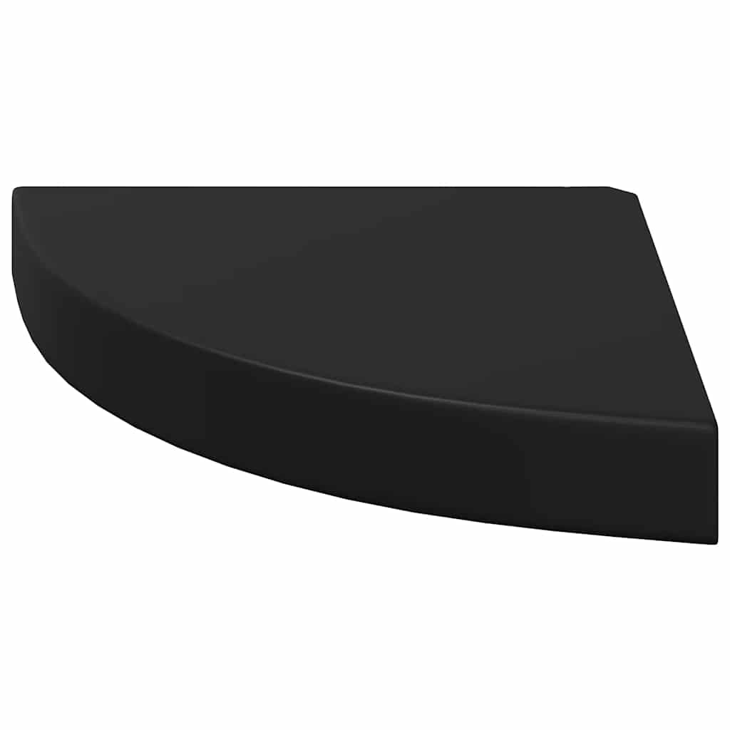 Plutajuće kutne police 2 kom crne 25 x 25 x 3,8 cm MDF