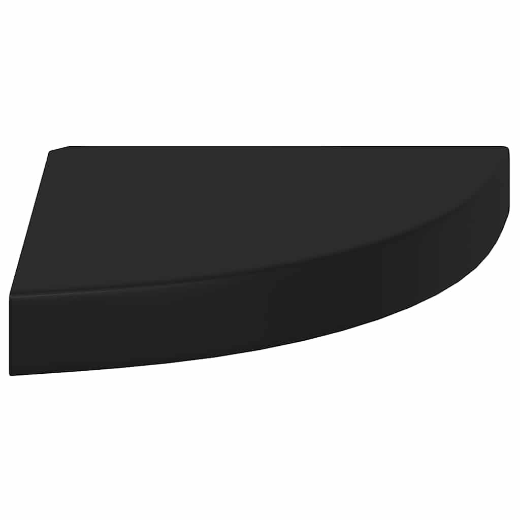 Plutajuće kutne police 2 kom crne 25 x 25 x 3,8 cm MDF