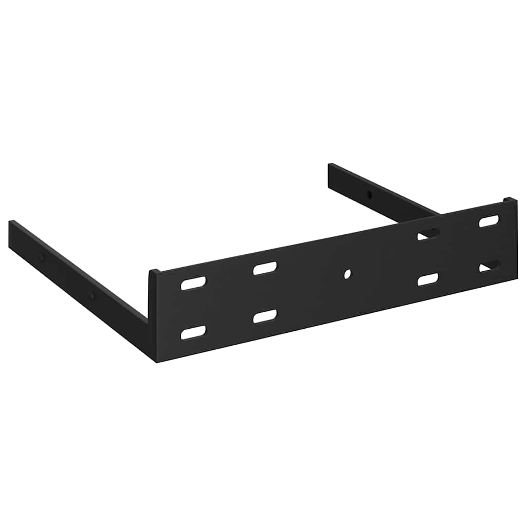 Plutajuće kutne police 2 kom crne 25 x 25 x 3,8 cm MDF