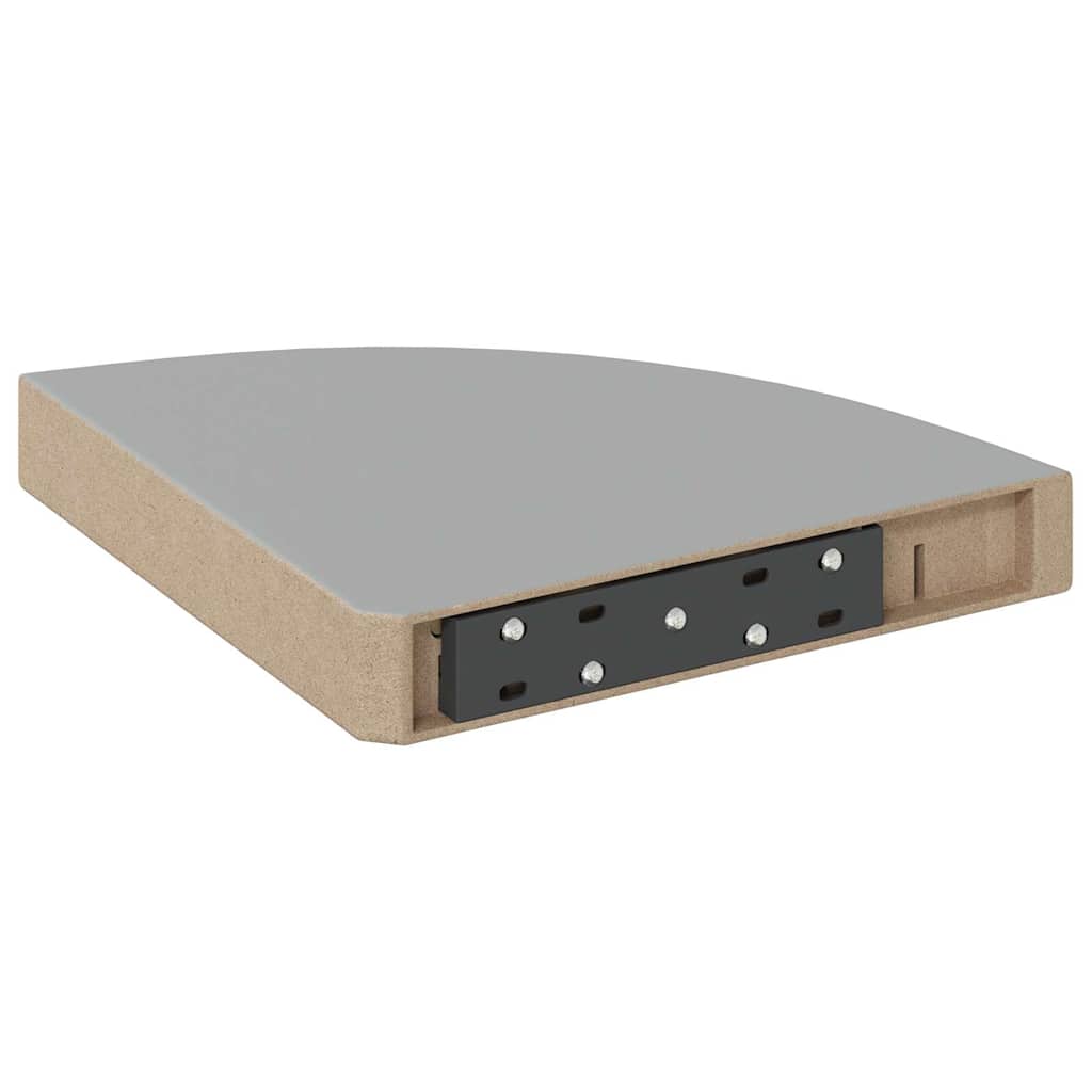 Plutajuće kutne police 4 kom sive 25 x 25 x 3,8 cm MDF