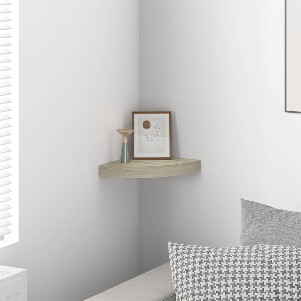 Plutajuća kutna polica boja hrasta 25 x 25 x 3,8 cm MDF