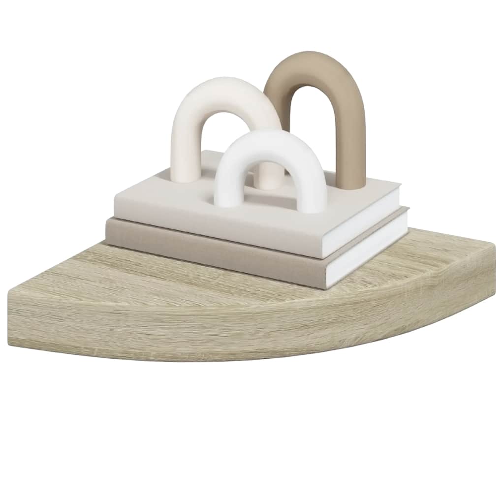 Plutajuće kutne police 2 kom boja hrasta 25 x 25 x 3,8 cm MDF