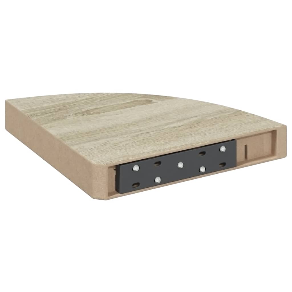 Plutajuće kutne police 2 kom boja hrasta 25 x 25 x 3,8 cm MDF