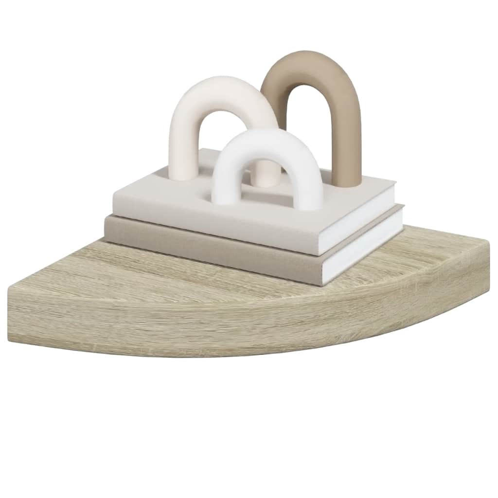 Plutajuće kutne police 4 kom boja hrasta 25 x 25 x 3,8 cm MDF