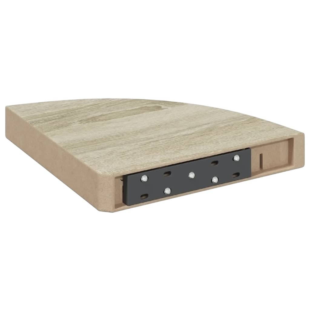 Plutajuće kutne police 4 kom boja hrasta 25 x 25 x 3,8 cm MDF