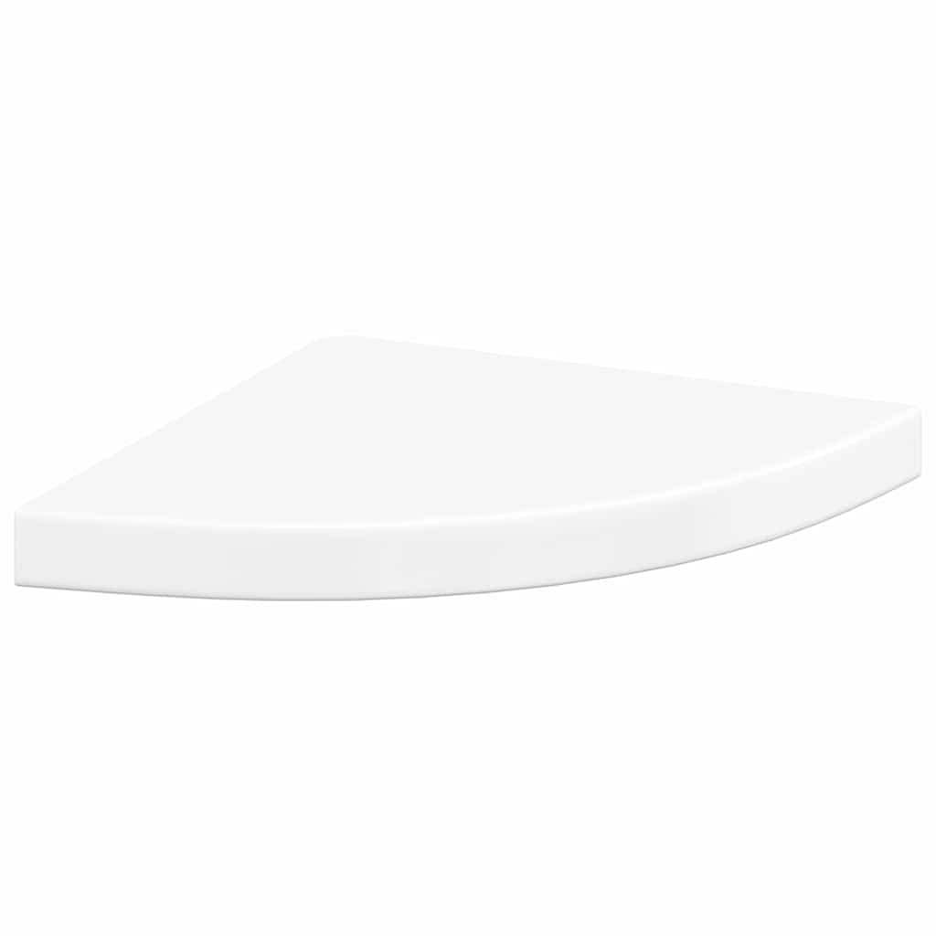 Plutajuća kutna polica visoki sjaj bijela 35 x 35 x 3,8 cm MDF