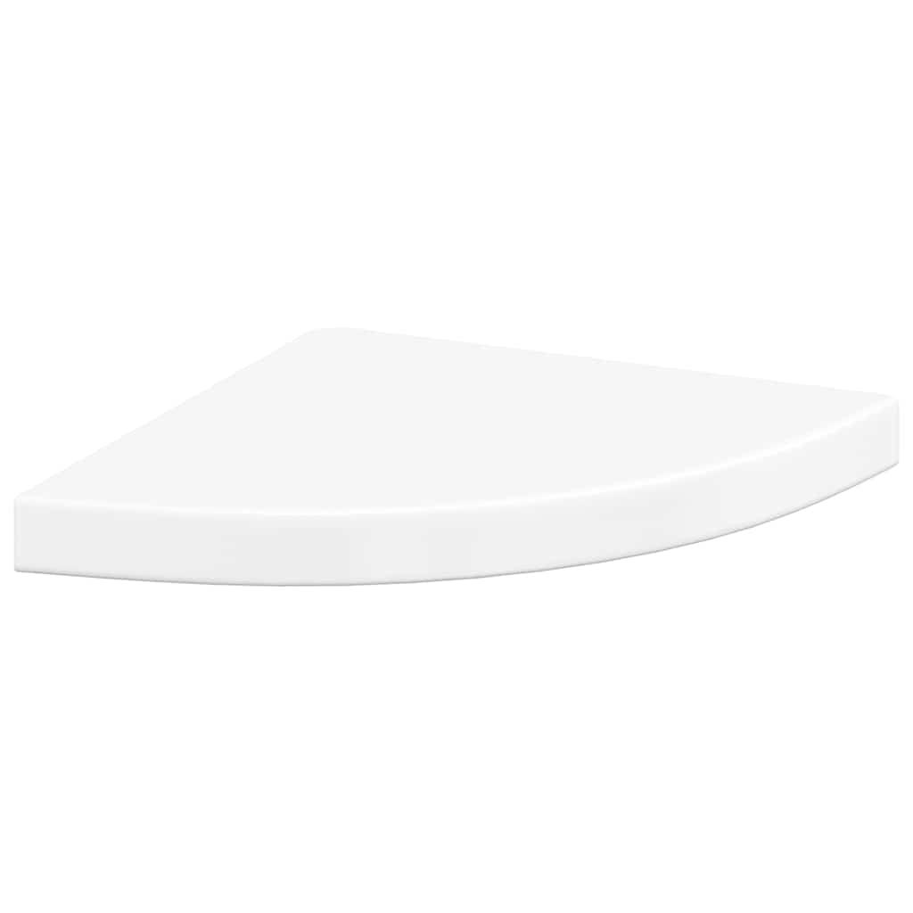 323909  Floating Corner Shelves 4 pcs High Gloss White 35x35x3,8 cm MDF