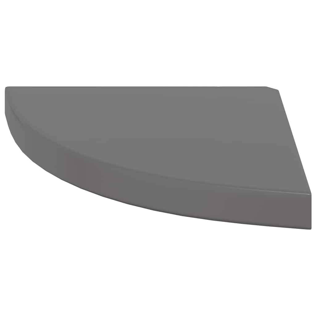 323913  Floating Corner Shelf High Gloss Grey 35x35x3,8 cm MDF