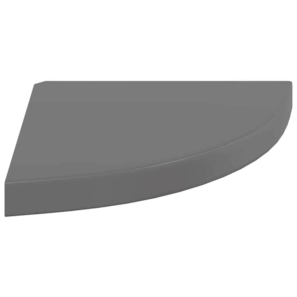323913  Floating Corner Shelf High Gloss Grey 35x35x3,8 cm MDF