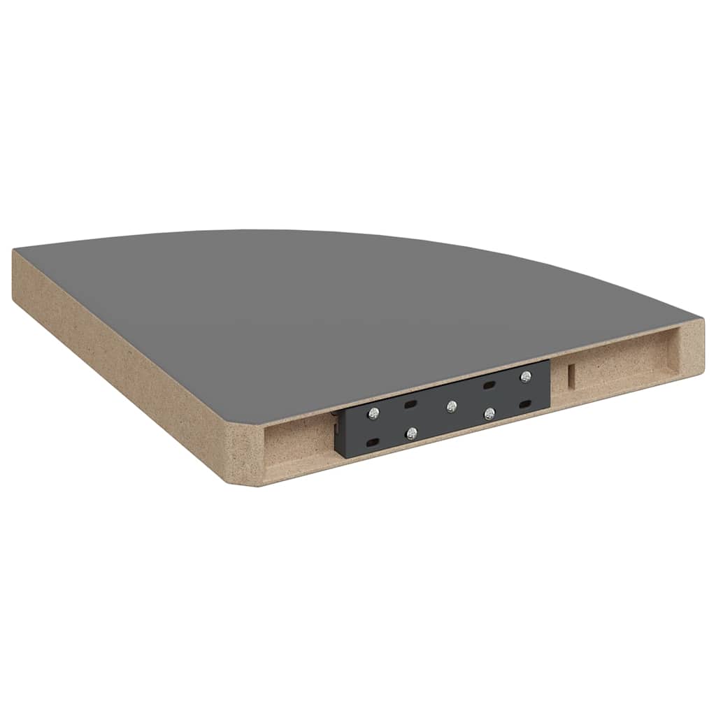 323913  Floating Corner Shelf High Gloss Grey 35x35x3,8 cm MDF