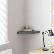 323913  Floating Corner Shelf High Gloss Grey 35x35x3,8 cm MDF