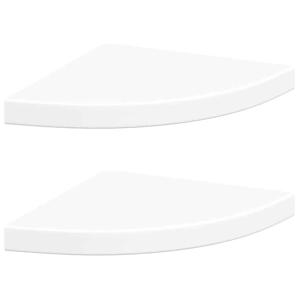 Plutajuće kutne police 2 kom Bijele 35x35x3,8 cm MDF