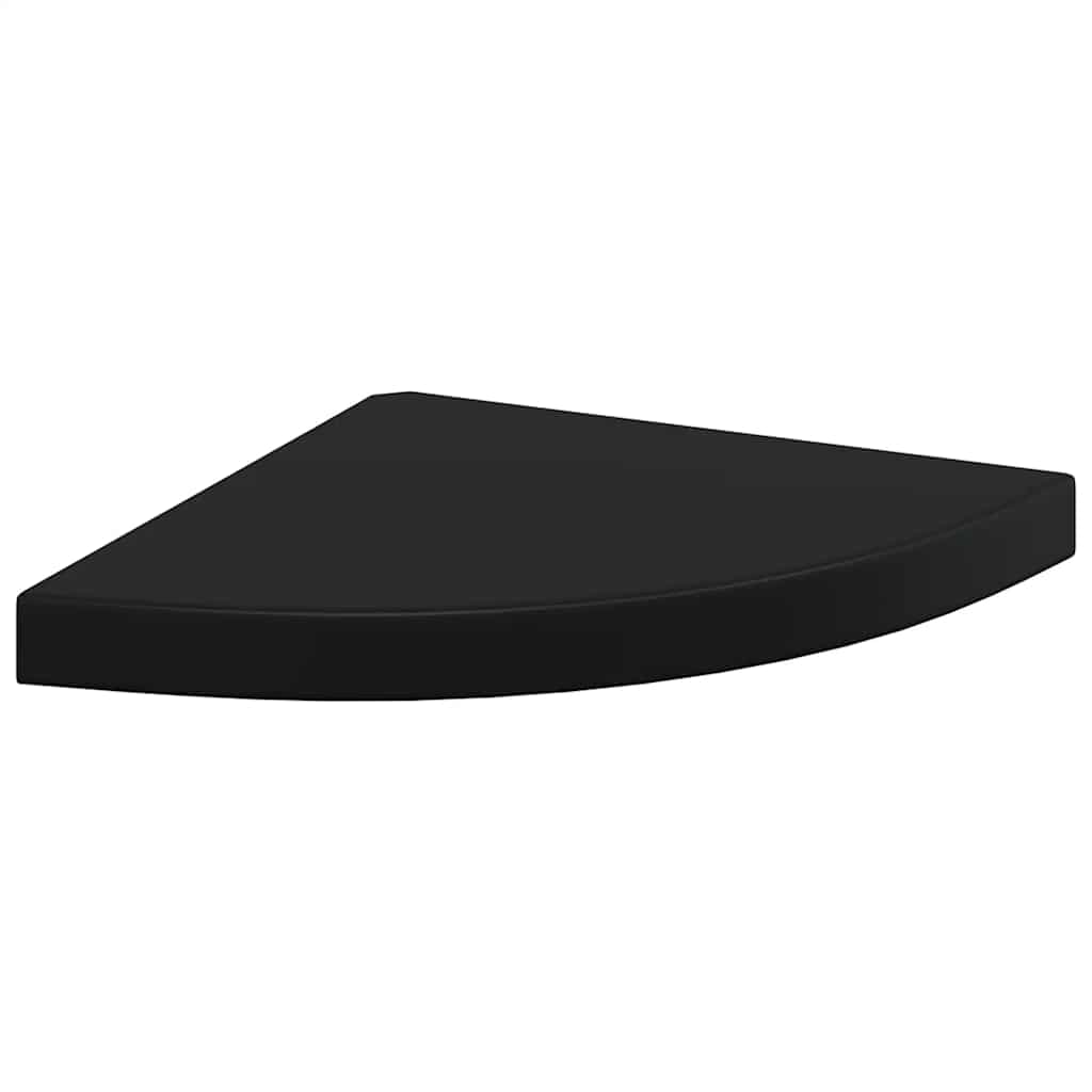 Plutajuća kutna polica crna 35 x 35 x 3,8 cm MDF