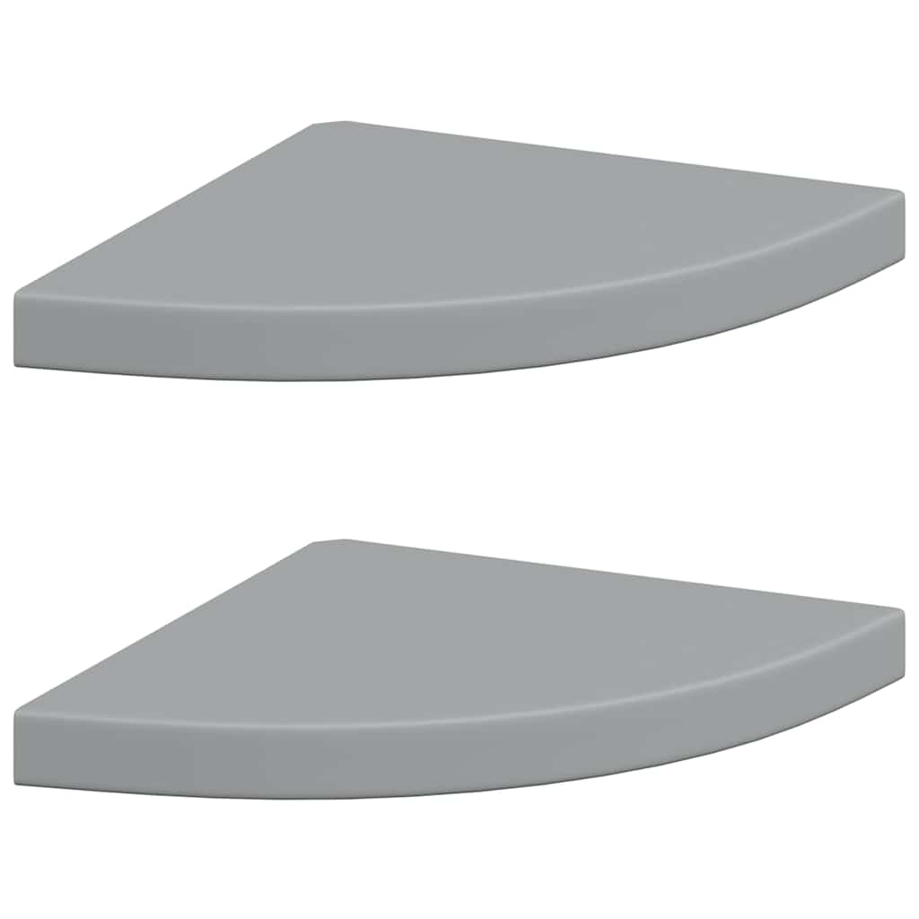 Plutajuće kutne police 2 kom sive 35 x 35 x 3,8 cm MDF