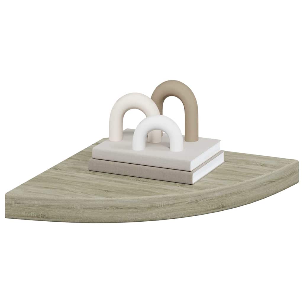 Plutajuće kutne police 2 kom boja hrasta 35 x 35 x 3,8 cm MDF