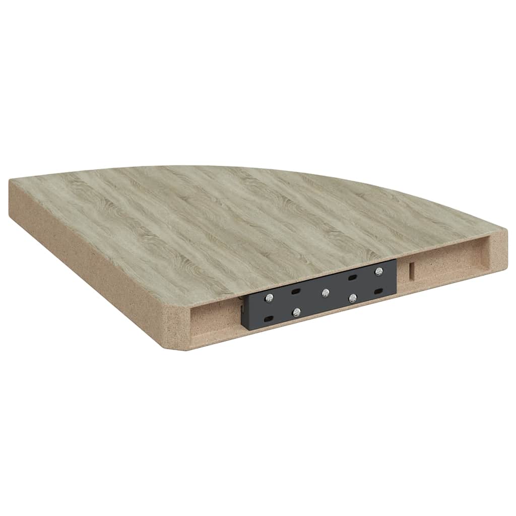 Plutajuće kutne police 2 kom boja hrasta 35 x 35 x 3,8 cm MDF