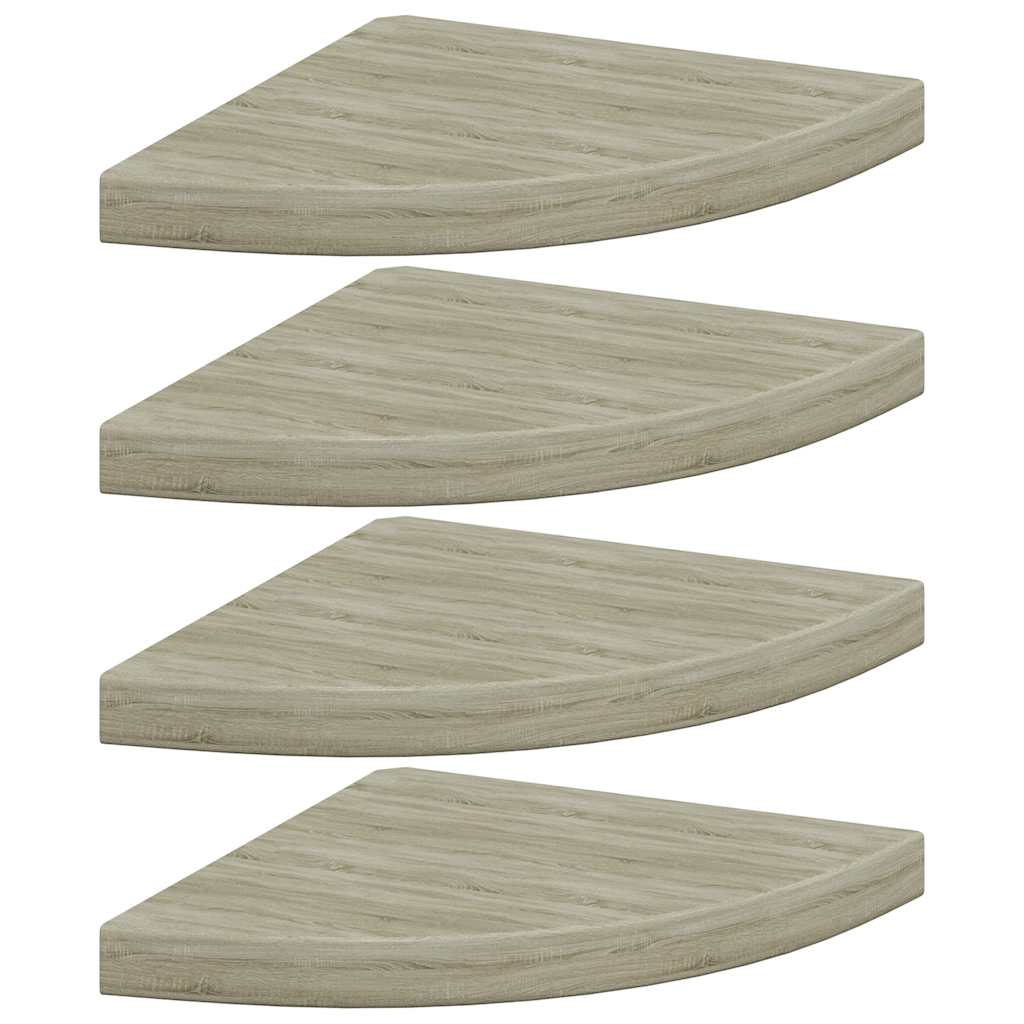 Plutajuće kutne police 4 kom boja hrasta 35 x 35 x 3,8 cm MDF