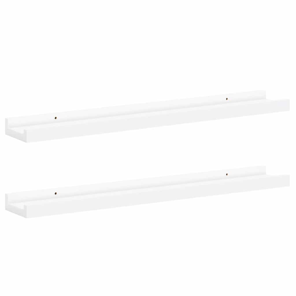 Zidne police za fotografije 2 kom bijele 60 x 9 x 3 cm MDF