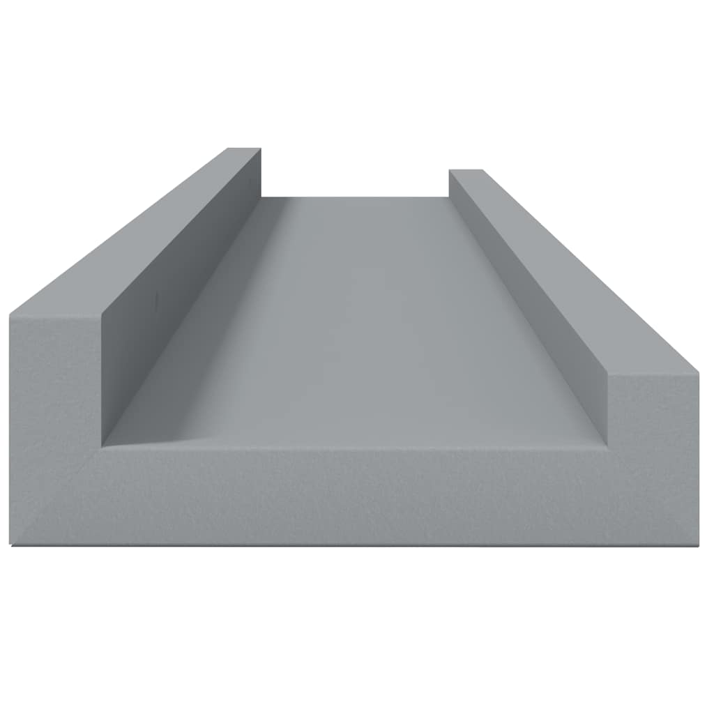 Zidne police za fotografije 2 kom sive 60 x 9 x 3 cm MDF