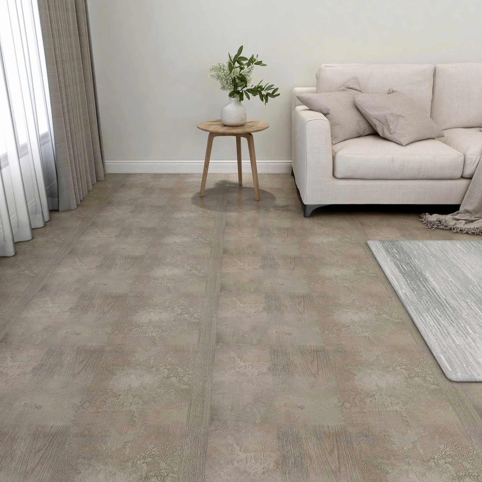 Podne daske 5,11 m² 55 pcs PVC Tamno smeđa i siva